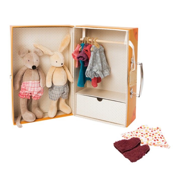 Wardrobe mouse &amp; rabbit + clothing set suitcase